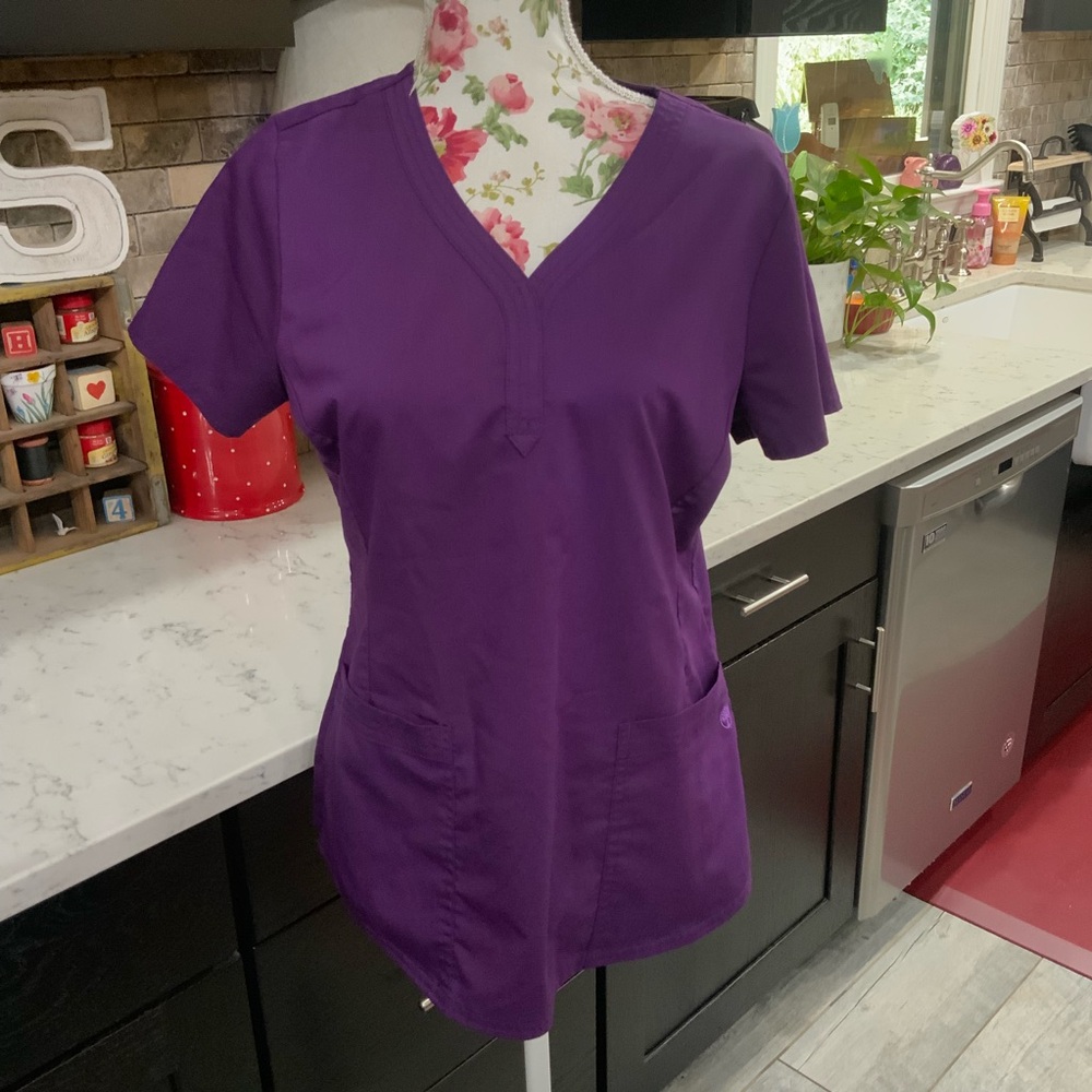 Healing Hands Purple Label Scrub Top 2167 Purple Stretch New Without Tags